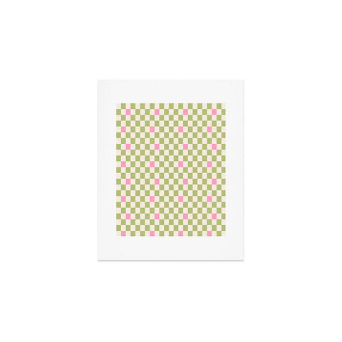 Galaxy Eyes Checked Strawberries And Mint Art Print