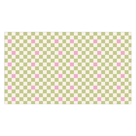 Galaxy Eyes Checked Strawberries And Mint Tablecloth