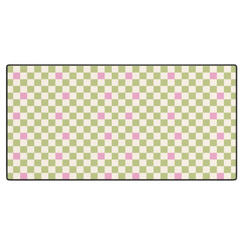 Galaxy Eyes Checked Strawberries And Mint Desk Mat