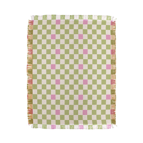 Galaxy Eyes Checked Strawberries And Mint Throw Blanket