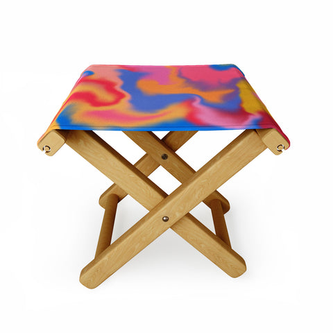 Galaxy Eyes Cloud Color Rainbow Folding Stool