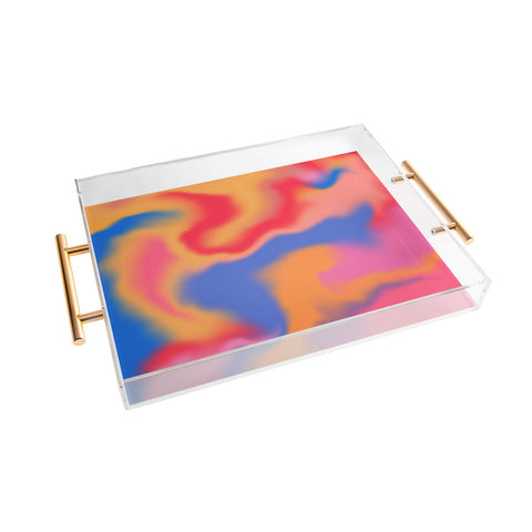 Galaxy Eyes Cloud Color Rainbow Acrylic Tray
