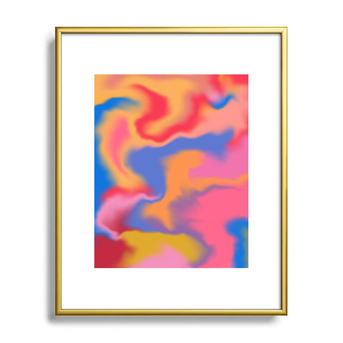 Galaxy Eyes Cloud Color Rainbow Metal Framed Art Print