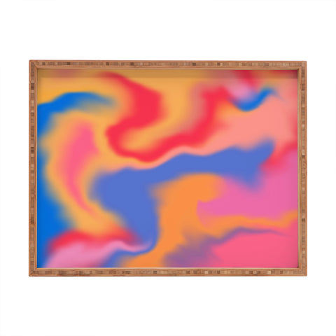 Galaxy Eyes Cloud Color Rainbow Rectangular Tray