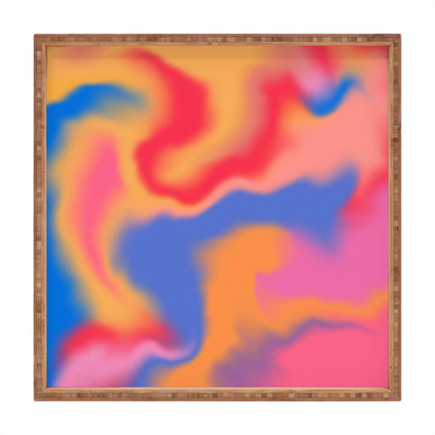 Galaxy Eyes Cloud Color Rainbow Square Tray