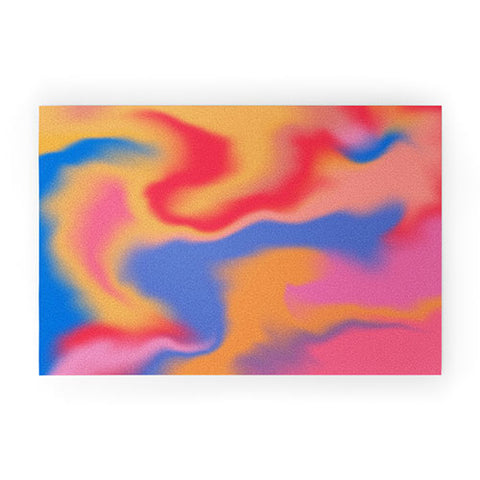 Galaxy Eyes Cloud Color Rainbow Welcome Mat