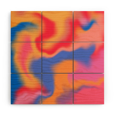 Galaxy Eyes Cloud Color Rainbow Wood Wall Mural