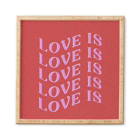 Galaxy Eyes Love Is Love Red Framed Wall Art