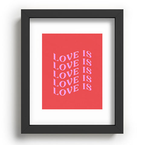 Galaxy Eyes Love Is Love Red Recessed Framing Rectangle
