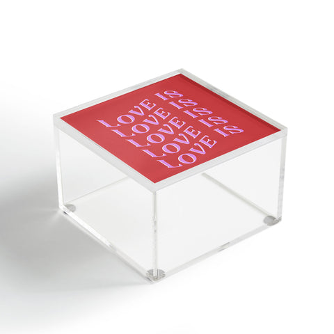 Galaxy Eyes Love Is Love Red Acrylic Box
