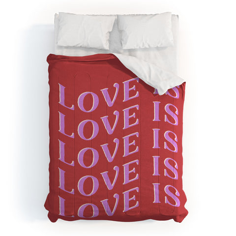 Galaxy Eyes Love Is Love Red Comforter