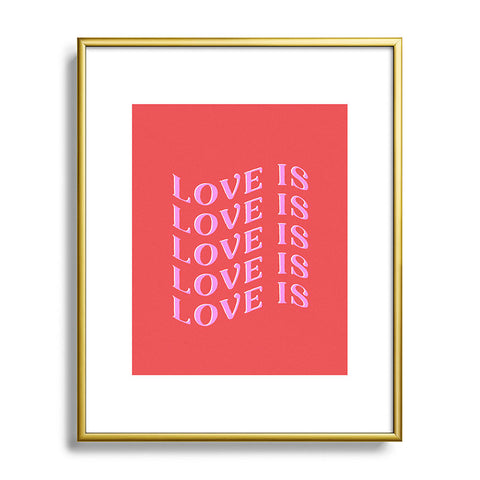 Galaxy Eyes Love Is Love Red Metal Framed Art Print