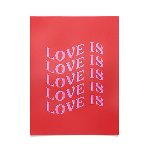 Galaxy Eyes Love Is Love Red Poster