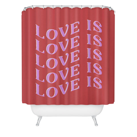 Galaxy Eyes Love Is Love Red Shower Curtain