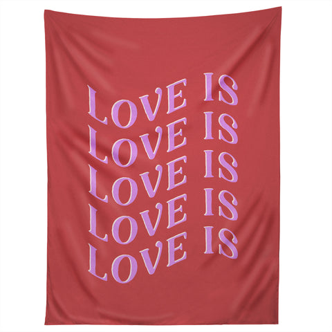 Galaxy Eyes Love Is Love Red Tapestry