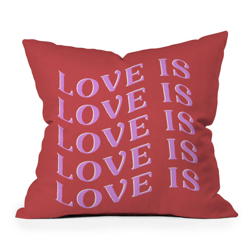 Galaxy Eyes Love Is Love Red Throw Pillow