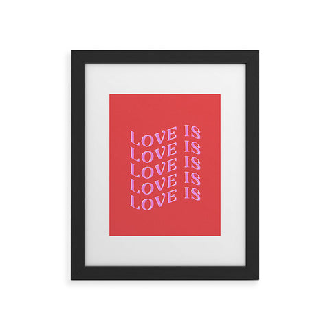 Galaxy Eyes Love Is Love Red Framed Art Print