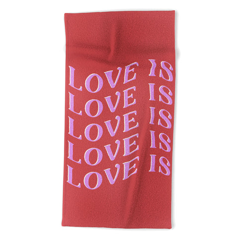 Galaxy Eyes Love Is Love Red Beach Towel