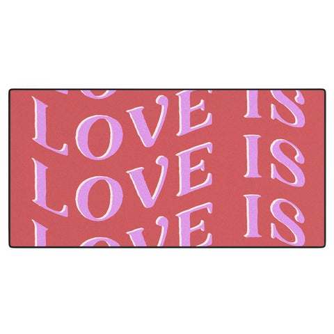 Galaxy Eyes Love Is Love Red Desk Mat