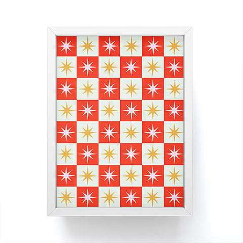 Galaxy Eyes Star Check Festive Framed Mini Art Print