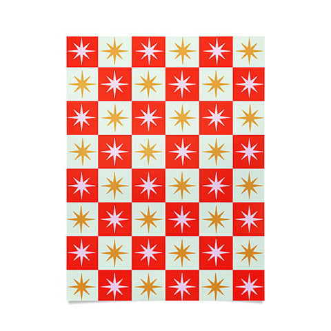 Galaxy Eyes Star Check Festive Poster