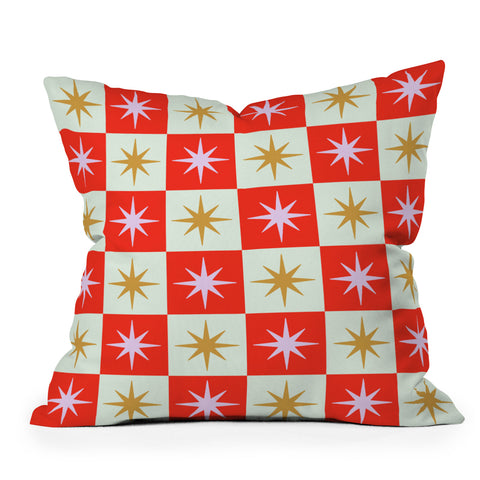 Galaxy Eyes Star Check Festive Throw Pillow