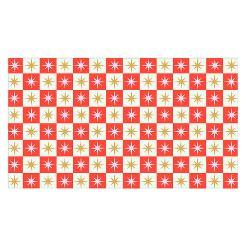 Galaxy Eyes Star Check Festive Tablecloth