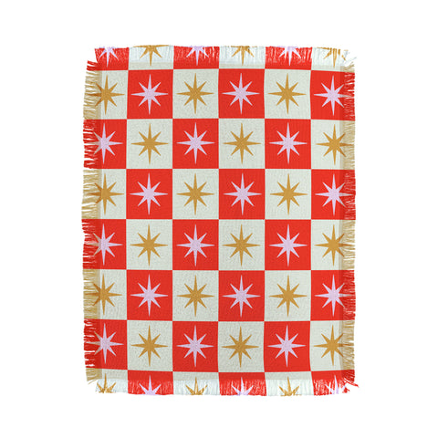 Galaxy Eyes Star Check Festive Throw Blanket
