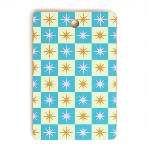 Galaxy Eyes Star Check Rainbow Cutting Board Rectangle