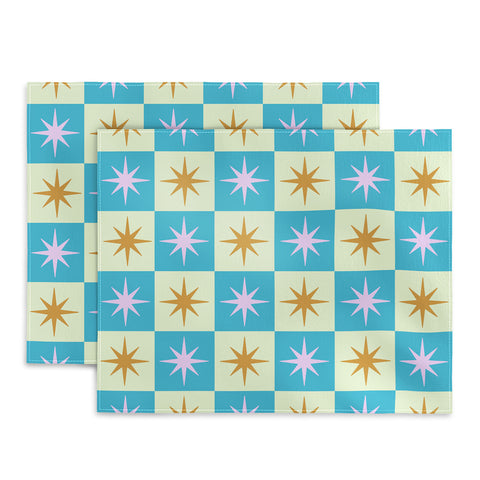 Galaxy Eyes Star Check Rainbow Placemat