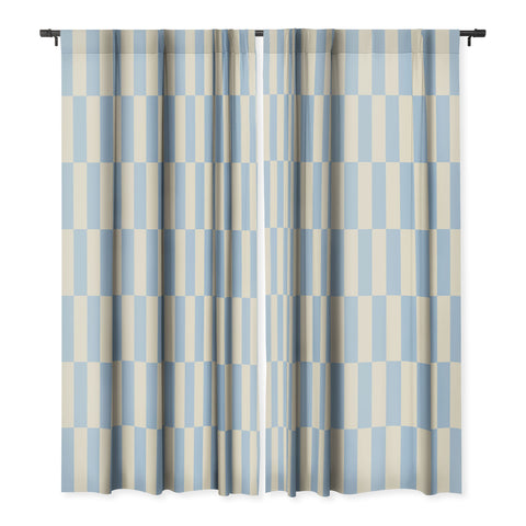 Galaxy Eyes Strippy Baby Blue Blackout Window Curtain