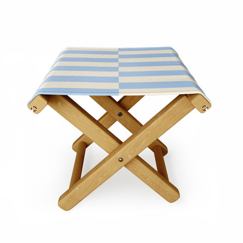 Galaxy Eyes Strippy Baby Blue Folding Stool