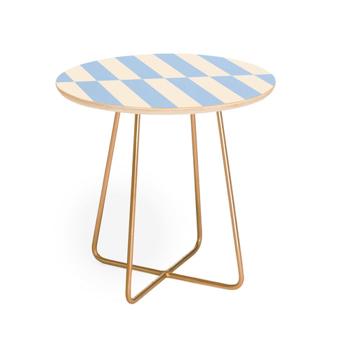Galaxy Eyes Strippy Baby Blue Round Side Table