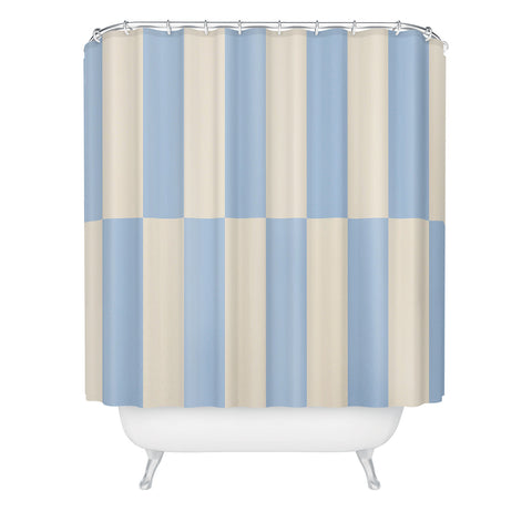Galaxy Eyes Strippy Baby Blue Shower Curtain