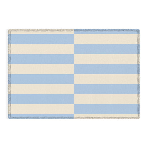Galaxy Eyes Strippy Baby Blue Outdoor Rug