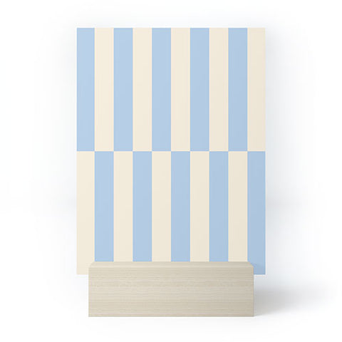 Galaxy Eyes Strippy Baby Blue Mini Art Print