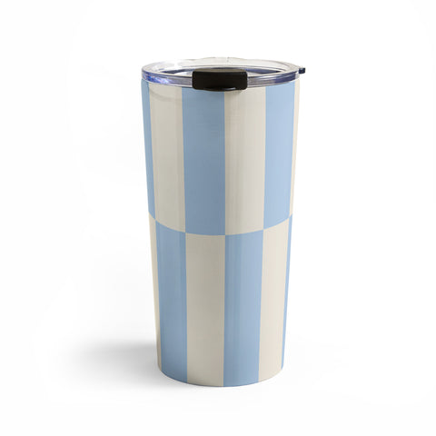 Galaxy Eyes Strippy Baby Blue Travel Mug