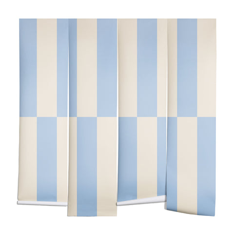 Galaxy Eyes Strippy Baby Blue Wall Mural