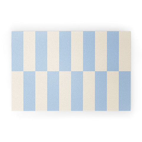 Galaxy Eyes Strippy Baby Blue Welcome Mat