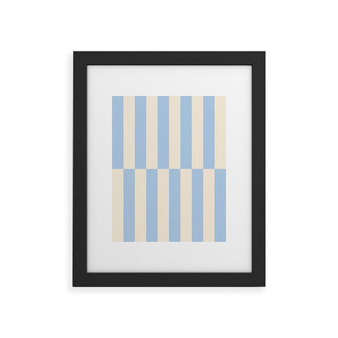 Galaxy Eyes Strippy Baby Blue Framed Art Print