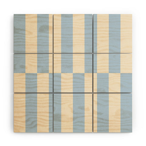 Galaxy Eyes Strippy Baby Blue Wood Wall Mural