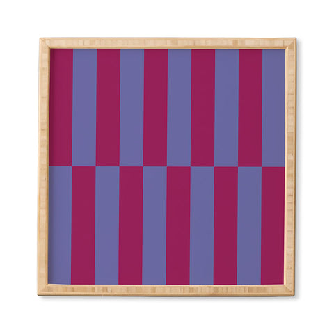 Galaxy Eyes Strippy Dark Orchid and Peri Framed Wall Art