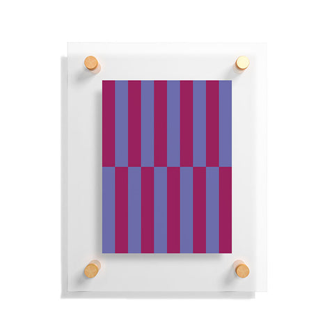 Galaxy Eyes Strippy Dark Orchid and Peri Floating Acrylic Print