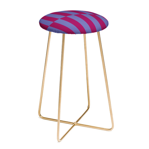 Galaxy Eyes Strippy Dark Orchid and Peri Counter Stool