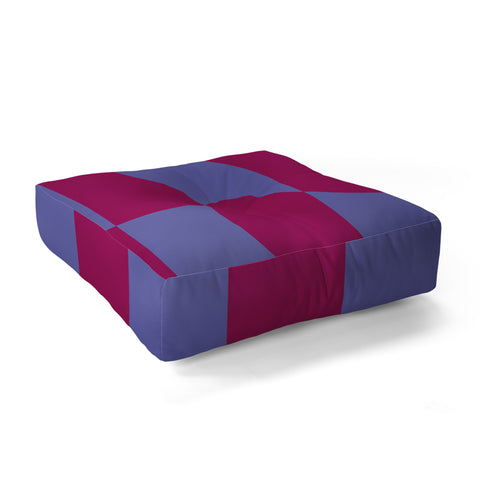 Galaxy Eyes Strippy Dark Orchid and Peri Floor Pillow Square