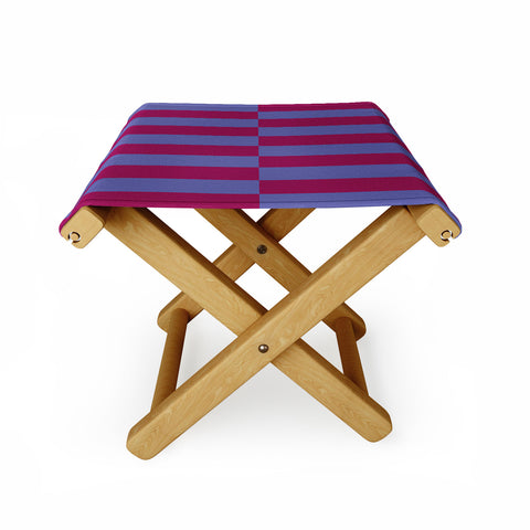 Galaxy Eyes Strippy Dark Orchid and Peri Folding Stool