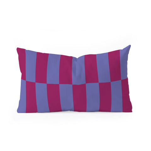 Galaxy Eyes Strippy Dark Orchid and Peri Oblong Throw Pillow