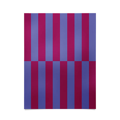 Galaxy Eyes Strippy Dark Orchid and Peri Poster