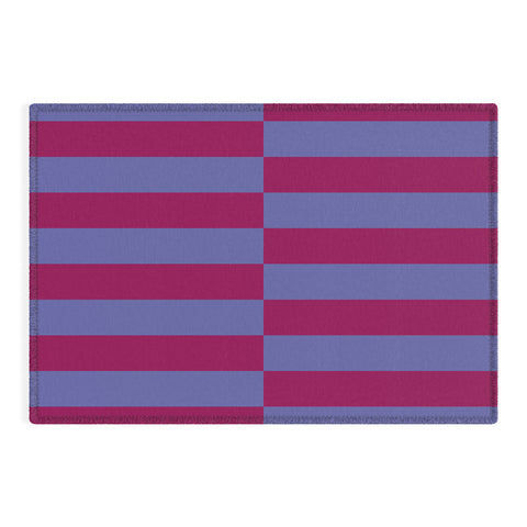 Galaxy Eyes Strippy Dark Orchid and Peri Outdoor Rug