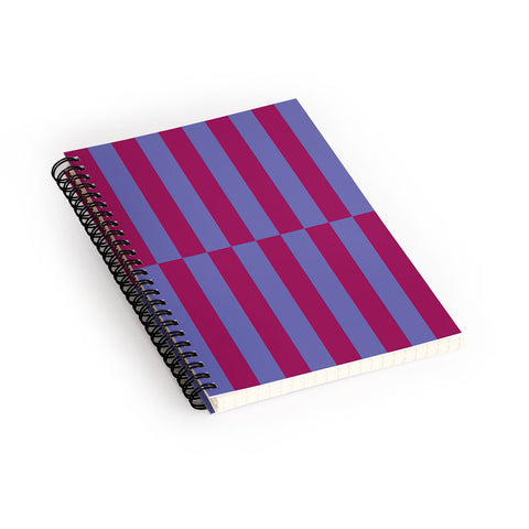Galaxy Eyes Strippy Dark Orchid and Peri Spiral Notebook